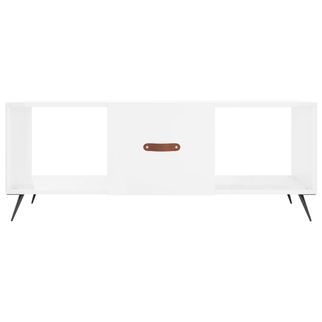 VidaXL Salontafel 102x50x40 cm bewerkt hout hoogglans wit