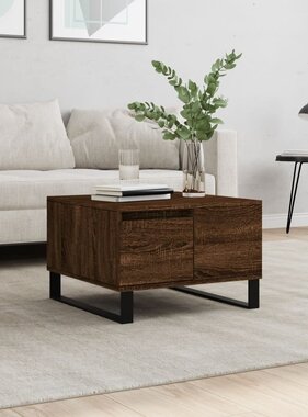 VidaXL Salontafel 55x55x36,5 cm bewerkt hout bruineikenkleurig