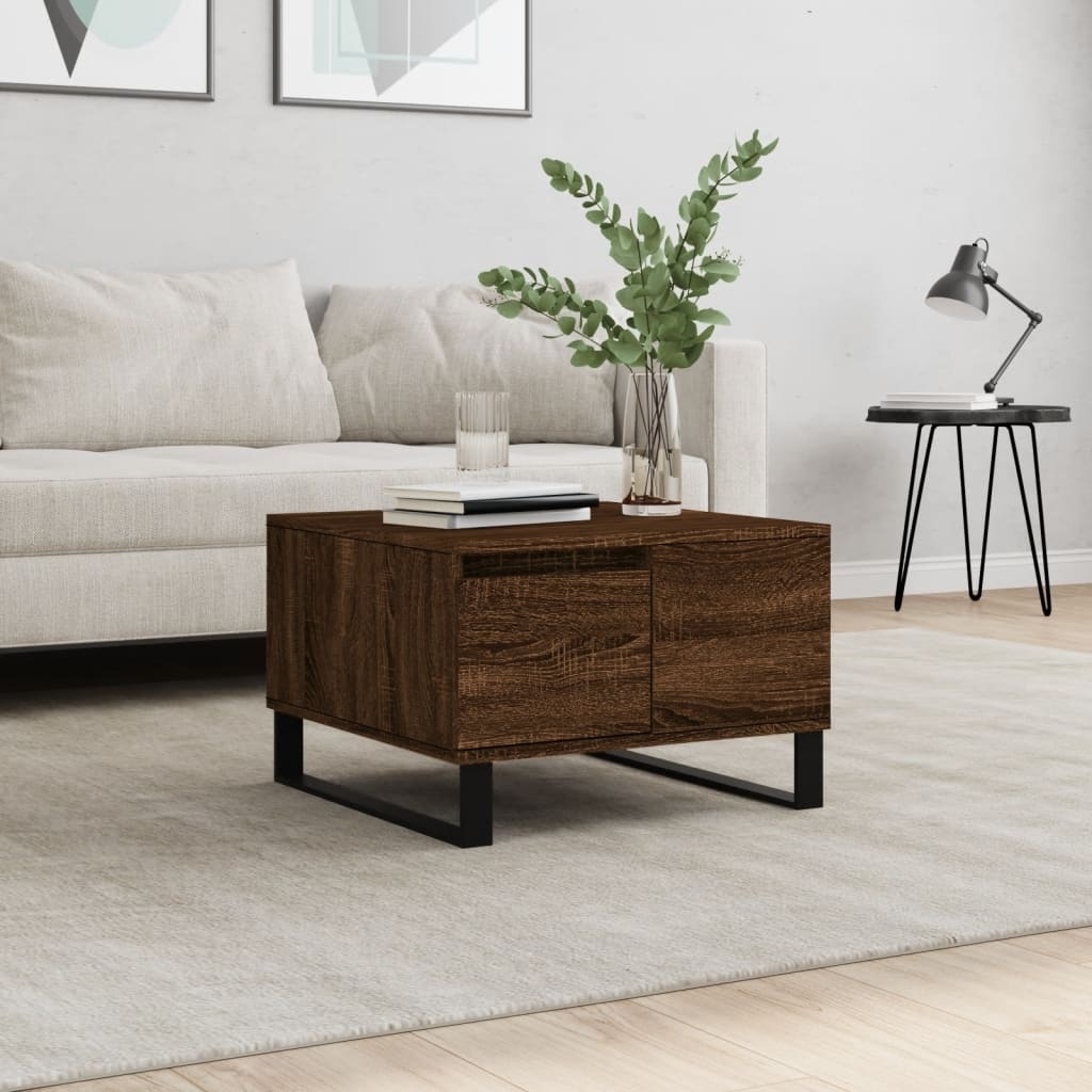VidaXL Salontafel 55x55x36,5 cm bewerkt hout bruineikenkleurig