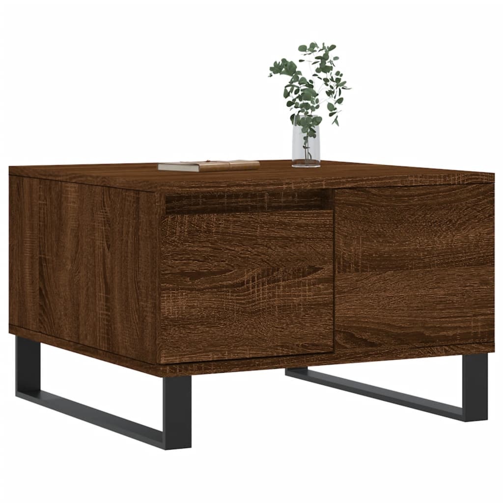 VidaXL Salontafel 55x55x36,5 cm bewerkt hout bruineikenkleurig