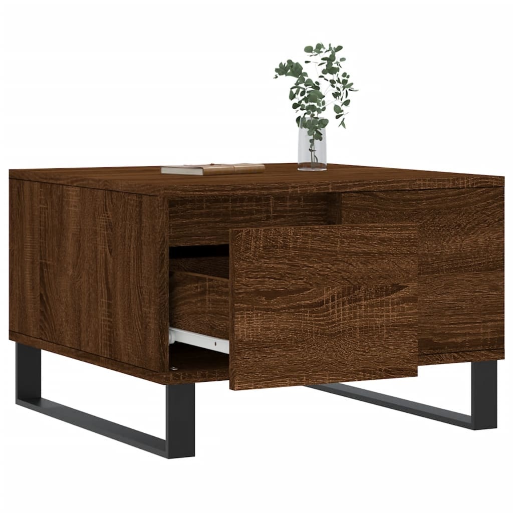 VidaXL Salontafel 55x55x36,5 cm bewerkt hout bruineikenkleurig