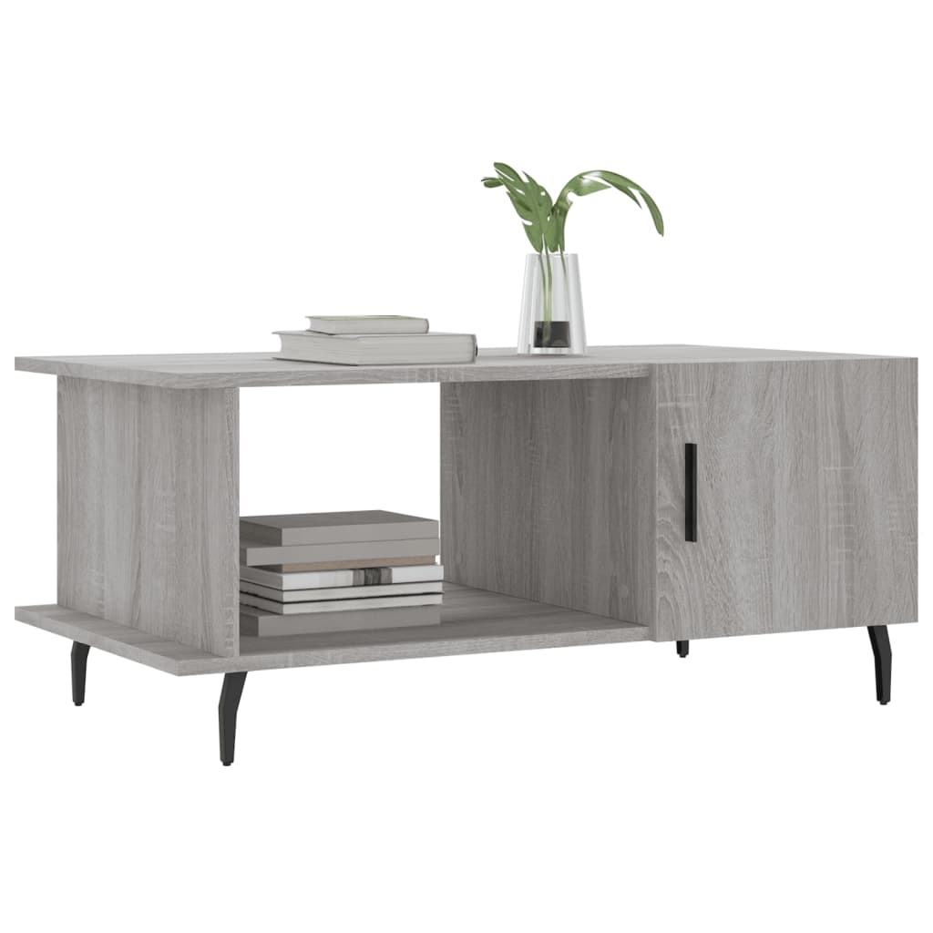 VidaXL Salontafel 90x50x40 cm bewerkt hout grijs sonoma eikenkleurig