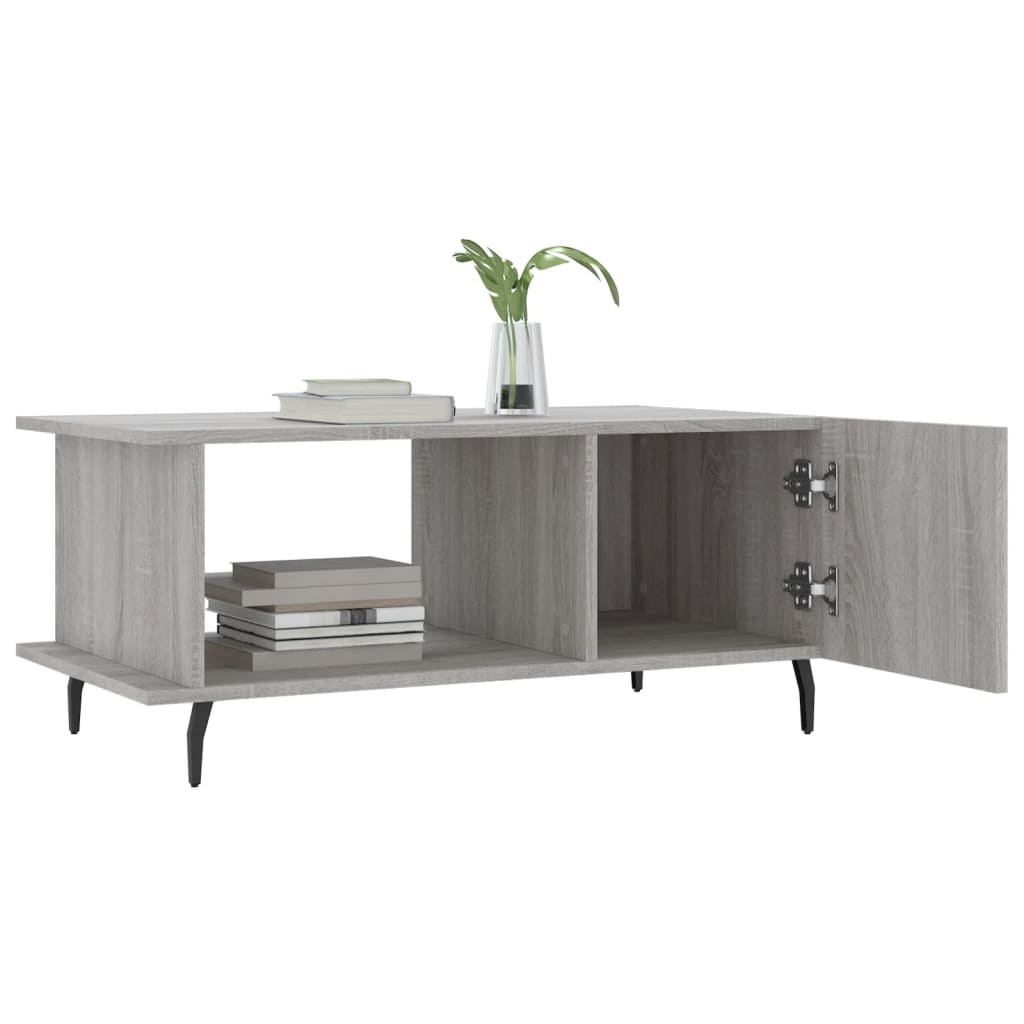 VidaXL Salontafel 90x50x40 cm bewerkt hout grijs sonoma eikenkleurig