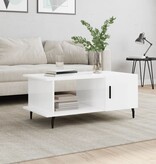 VidaXL Salontafel 90x50x40 cm bewerkt hout hoogglans wit