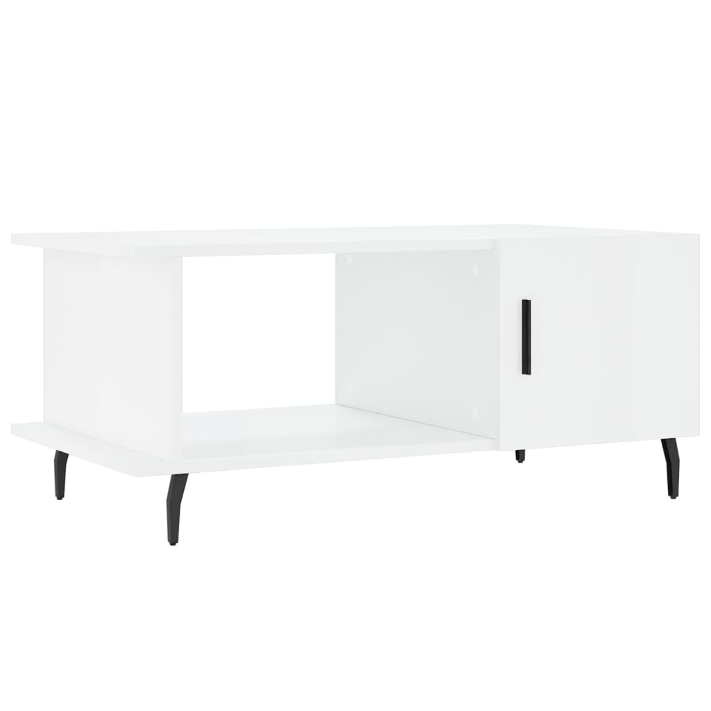 VidaXL Salontafel 90x50x40 cm bewerkt hout hoogglans wit