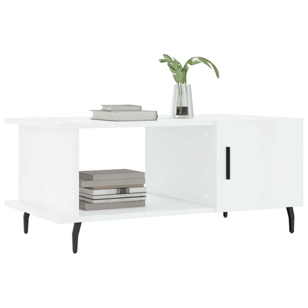 VidaXL Salontafel 90x50x40 cm bewerkt hout hoogglans wit