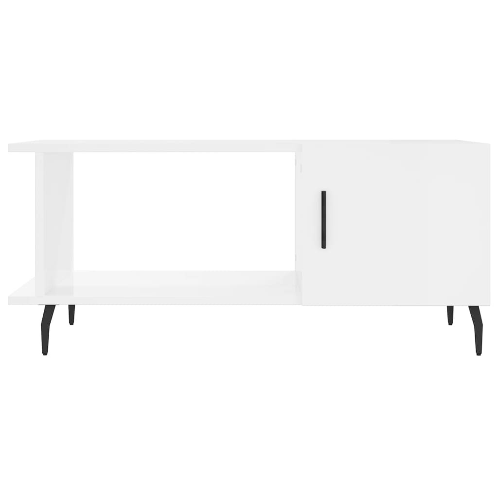VidaXL Salontafel 90x50x40 cm bewerkt hout hoogglans wit