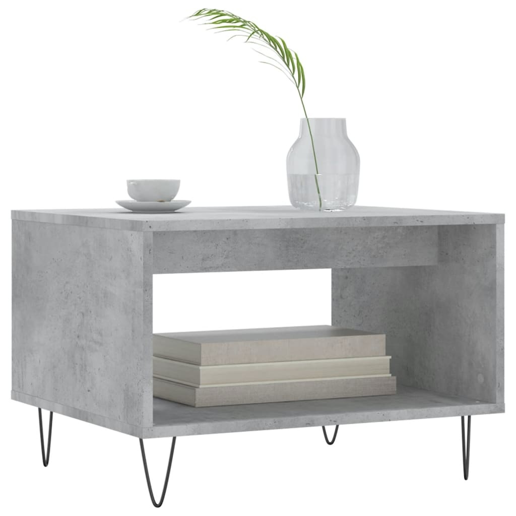 VidaXL Salontafel 60x50x40 cm bewerkt hout betongrijs