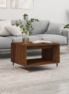 VidaXL Salontafel 60x50x40 cm bewerkt hout bruineikenkleurig