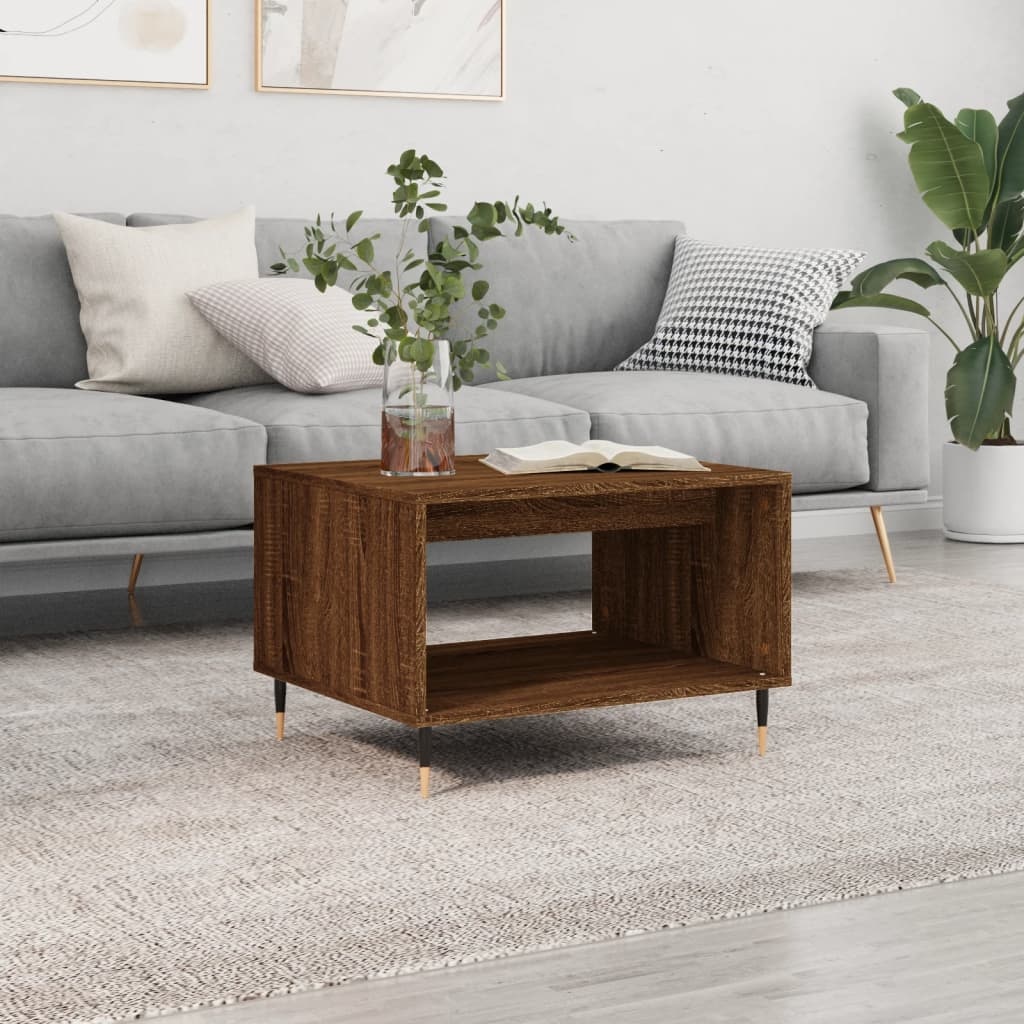 VidaXL Salontafel 60x50x40 cm bewerkt hout bruineikenkleurig