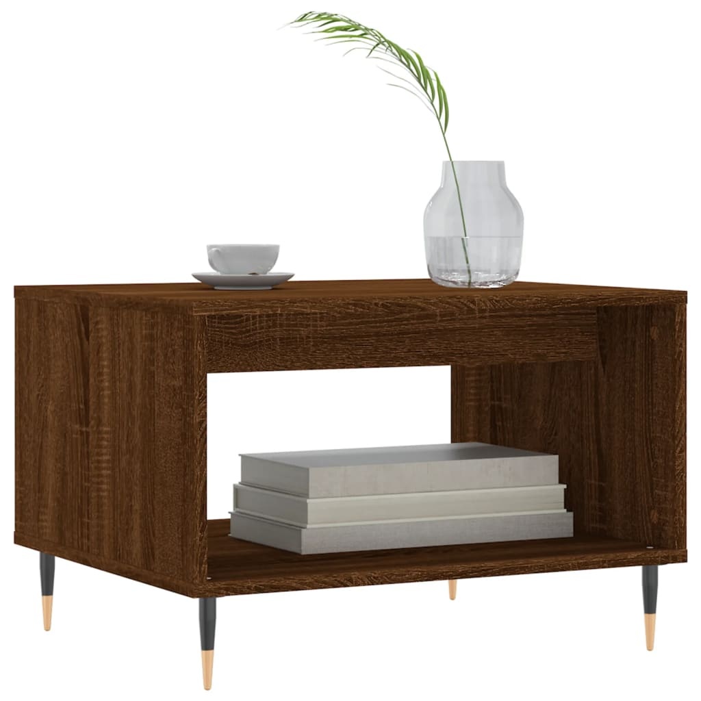 VidaXL Salontafel 60x50x40 cm bewerkt hout bruineikenkleurig