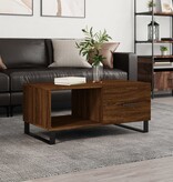 VidaXL Salontafel 90x50x40 cm bewerkt hout bruineikenkleurig