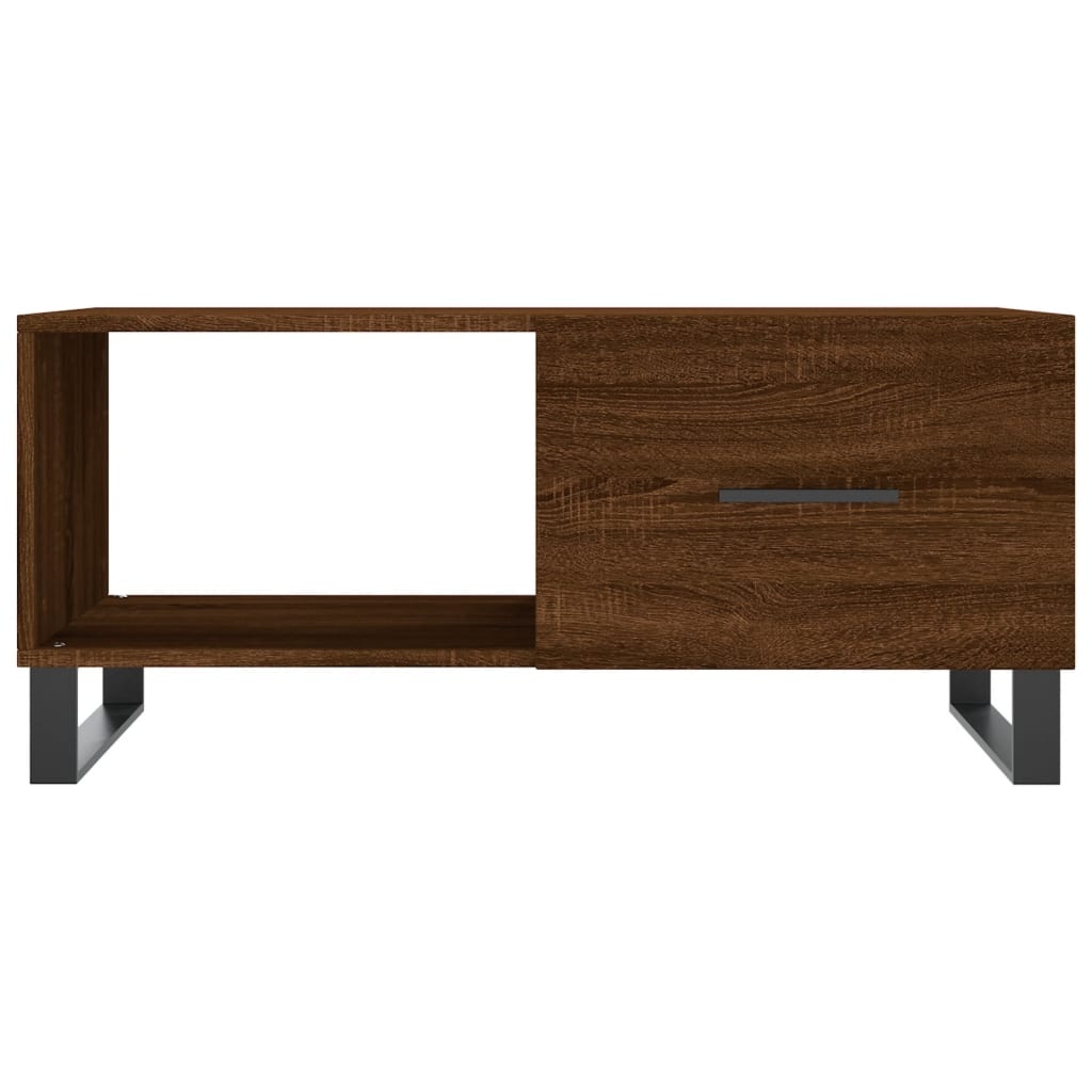 VidaXL Salontafel 90x50x40 cm bewerkt hout bruineikenkleurig