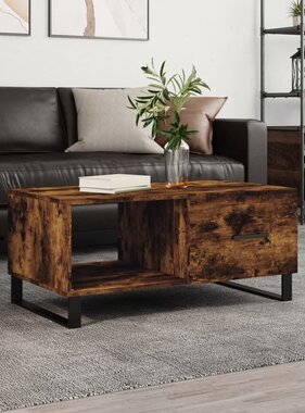 VidaXL Salontafel 90x50x40 cm bewerkt hout gerookt eikenkleurig