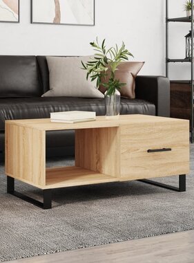 VidaXL Salontafel 90x50x40 cm bewerkt hout sonoma eikenkleurig