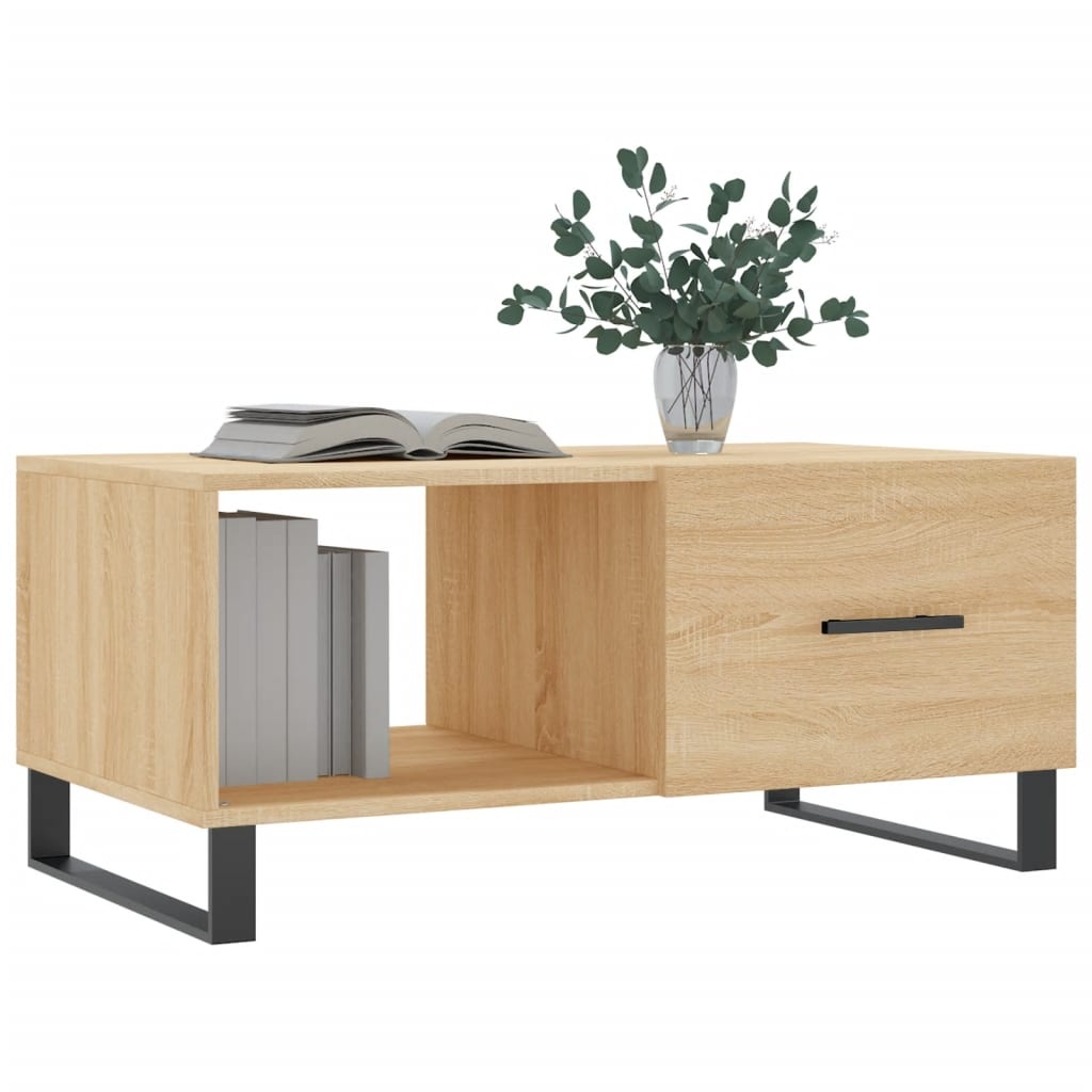 VidaXL Salontafel 90x50x40 cm bewerkt hout sonoma eikenkleurig
