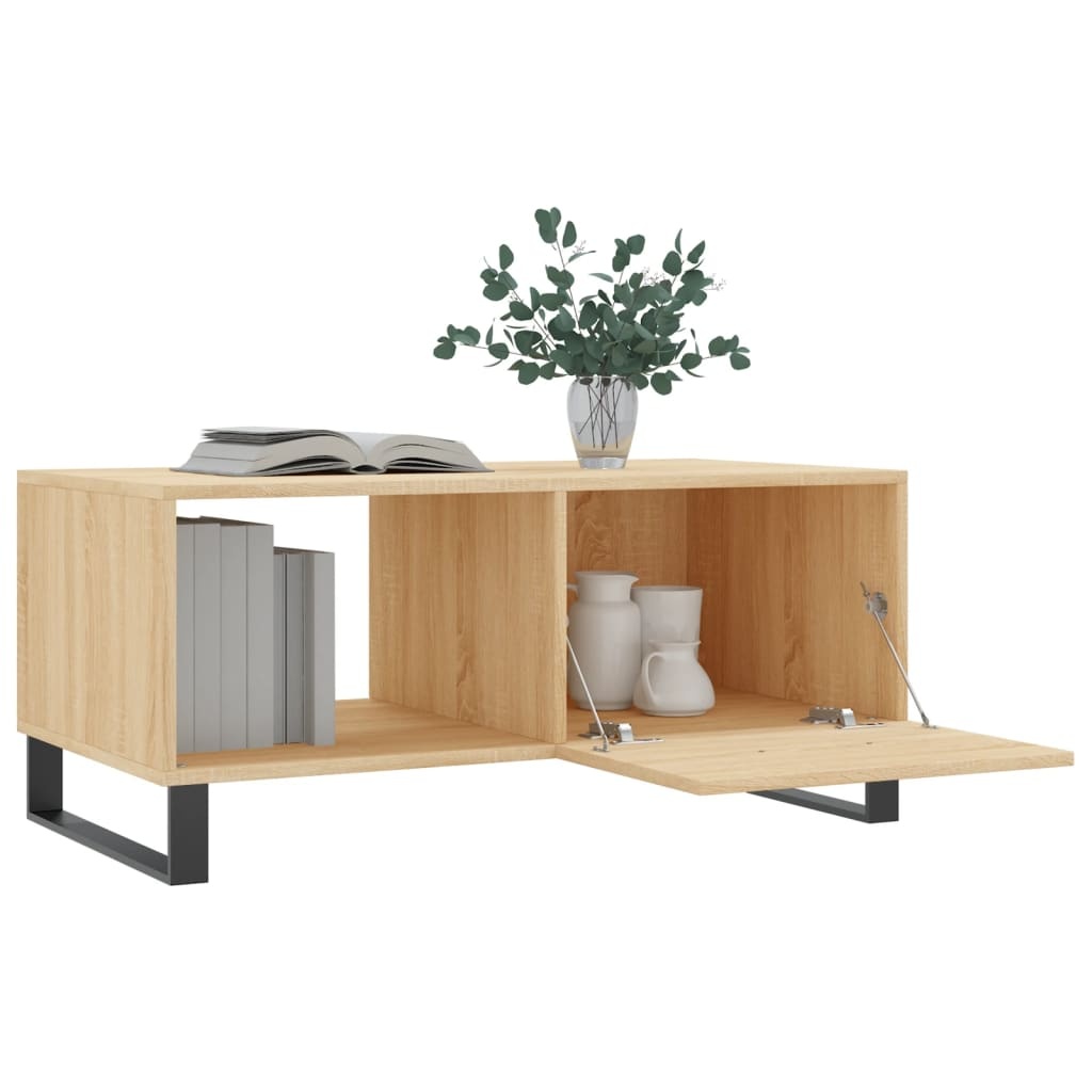 VidaXL Salontafel 90x50x40 cm bewerkt hout sonoma eikenkleurig
