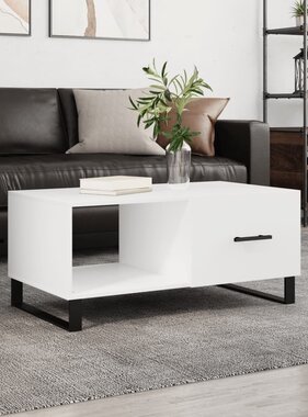 VidaXL Salontafel 90x50x40 cm bewerkt hout wit