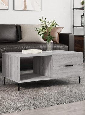 VidaXL Salontafel 90x50x40 cm bewerkt hout grijs sonoma eikenkleurig