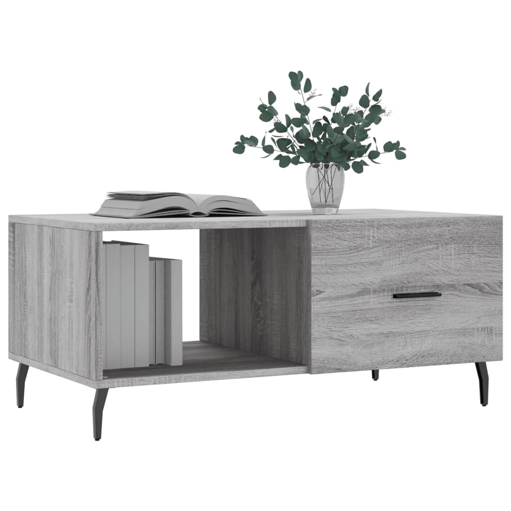 VidaXL Salontafel 90x50x40 cm bewerkt hout grijs sonoma eikenkleurig
