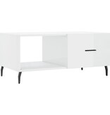 VidaXL Salontafel 90x50x40 cm bewerkt hout hoogglans wit