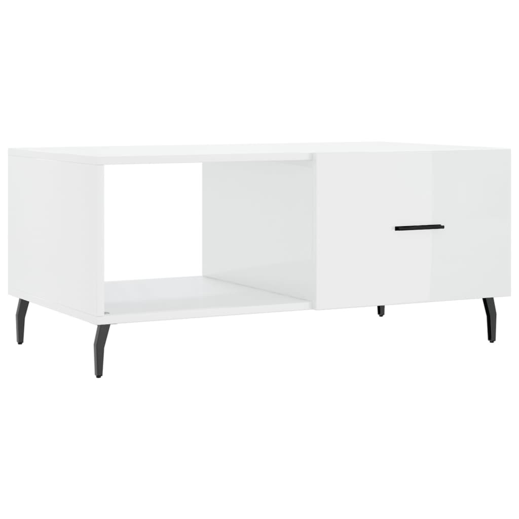 VidaXL Salontafel 90x50x40 cm bewerkt hout hoogglans wit