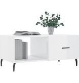 VidaXL Salontafel 90x50x40 cm bewerkt hout hoogglans wit