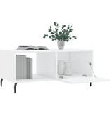 VidaXL Salontafel 90x50x40 cm bewerkt hout hoogglans wit