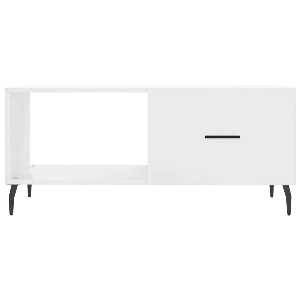 VidaXL Salontafel 90x50x40 cm bewerkt hout hoogglans wit