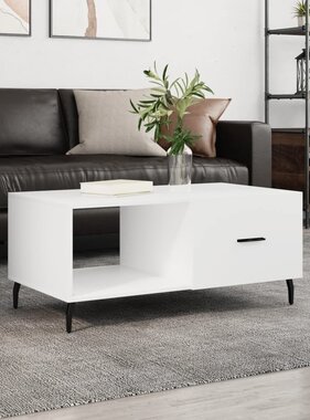 VidaXL Salontafel 90x50x40 cm bewerkt hout wit
