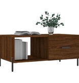 VidaXL Salontafel 90x50x40 cm bewerkt hout bruineikenkleurig