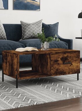 VidaXL Salontafel 90x50x40 cm bewerkt hout gerookt eikenkleurig