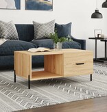 VidaXL Salontafel 90x50x40 cm bewerkt hout sonoma eikenkleurig