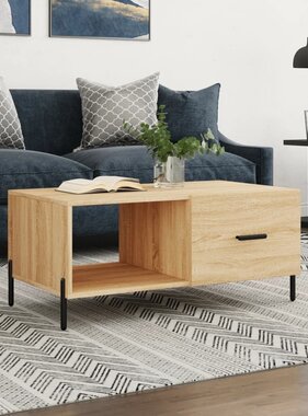 VidaXL Salontafel 90x50x40 cm bewerkt hout sonoma eikenkleurig