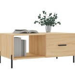 VidaXL Salontafel 90x50x40 cm bewerkt hout sonoma eikenkleurig