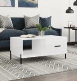 VidaXL Salontafel 90x50x40 cm bewerkt hout hoogglans wit
