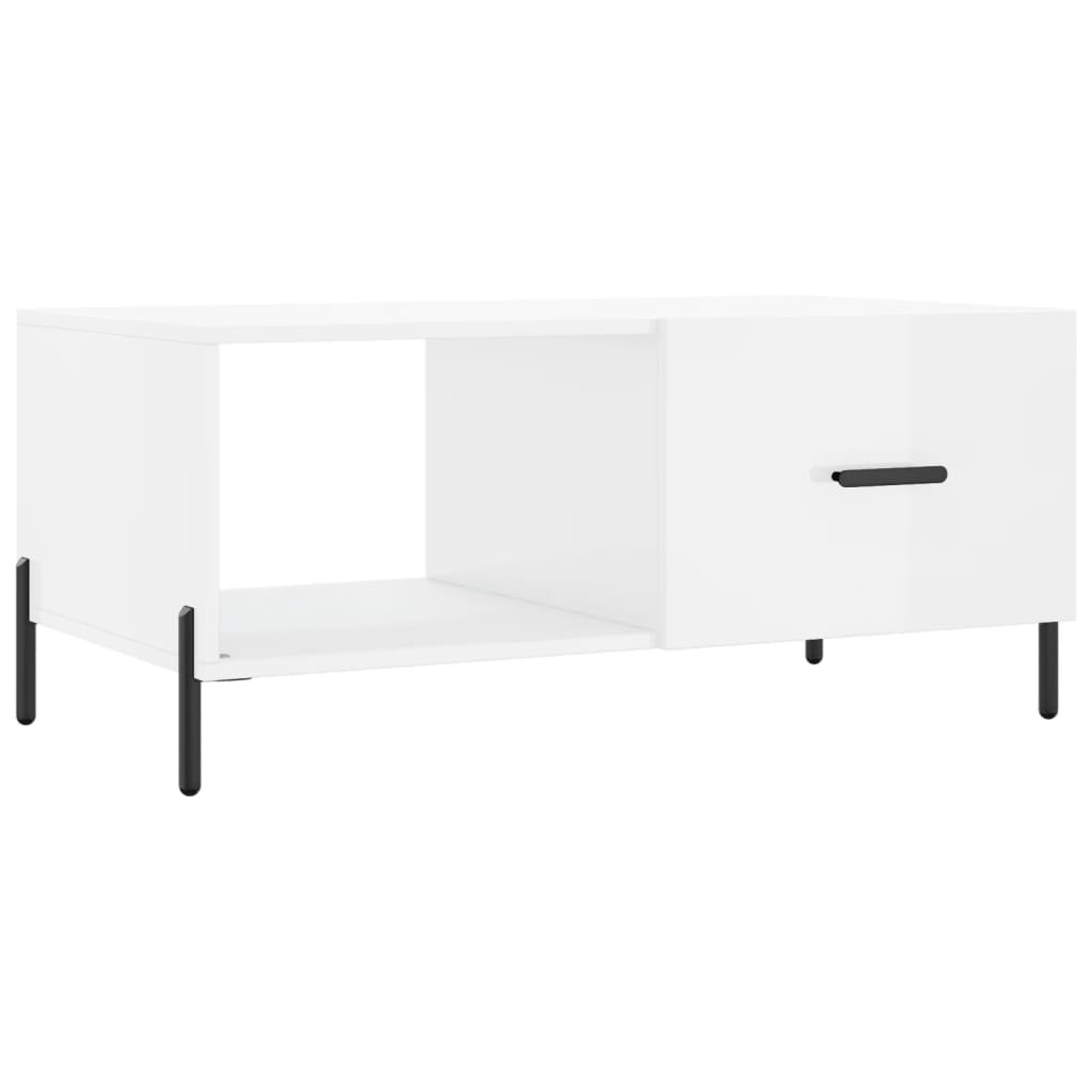 VidaXL Salontafel 90x50x40 cm bewerkt hout hoogglans wit