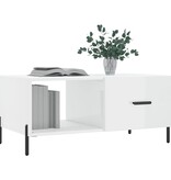 VidaXL Salontafel 90x50x40 cm bewerkt hout hoogglans wit