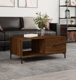 VidaXL Salontafel 90x50x40 cm bewerkt hout bruineikenkleurig