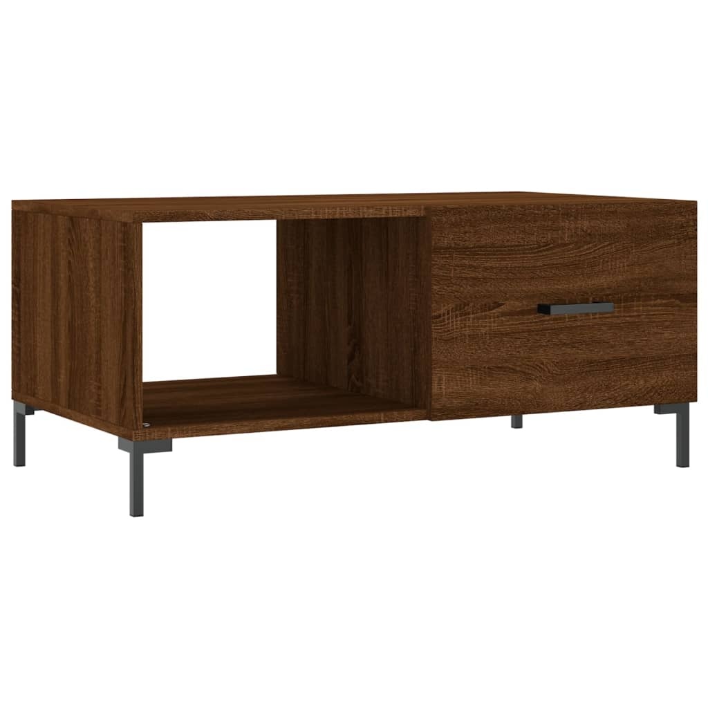 VidaXL Salontafel 90x50x40 cm bewerkt hout bruineikenkleurig