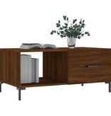 VidaXL Salontafel 90x50x40 cm bewerkt hout bruineikenkleurig