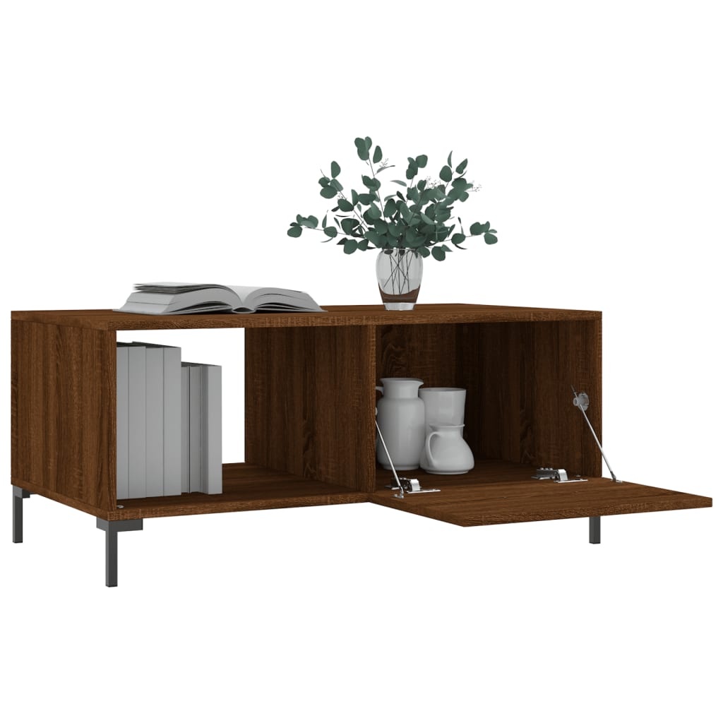 VidaXL Salontafel 90x50x40 cm bewerkt hout bruineikenkleurig