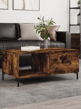 VidaXL Salontafel 90x50x40 cm bewerkt hout gerookt eikenkleurig