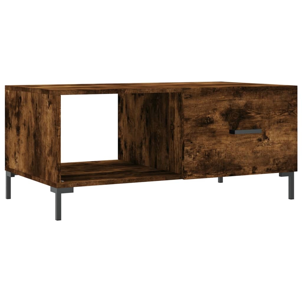 VidaXL Salontafel 90x50x40 cm bewerkt hout gerookt eikenkleurig