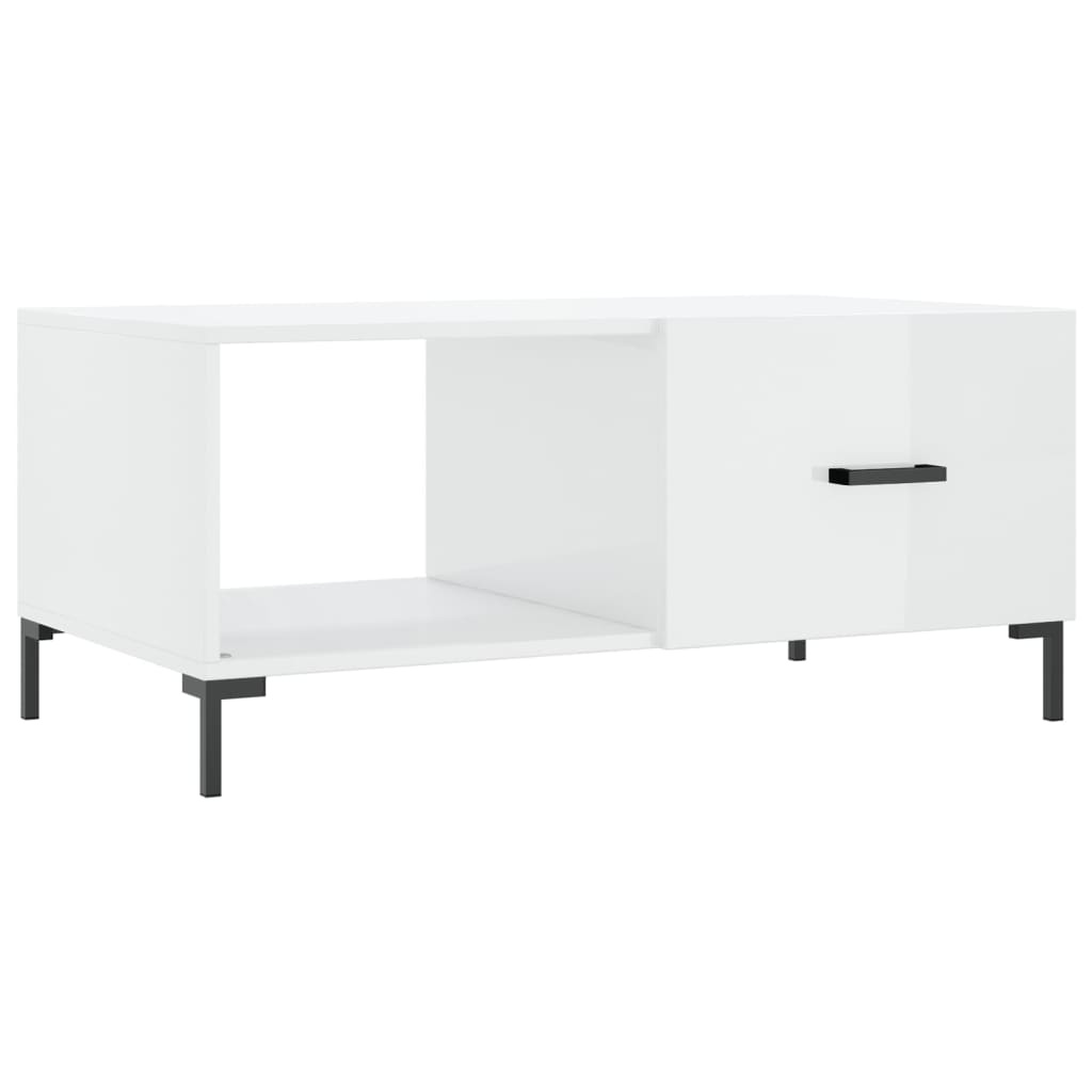 VidaXL Salontafel 90x50x40 cm bewerkt hout hoogglans wit