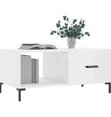 VidaXL Salontafel 90x50x40 cm bewerkt hout hoogglans wit