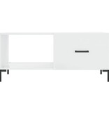 VidaXL Salontafel 90x50x40 cm bewerkt hout hoogglans wit