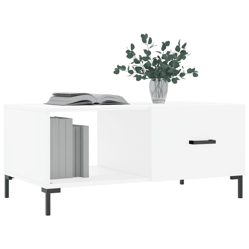 VidaXL Salontafel 90x50x40 cm bewerkt hout wit