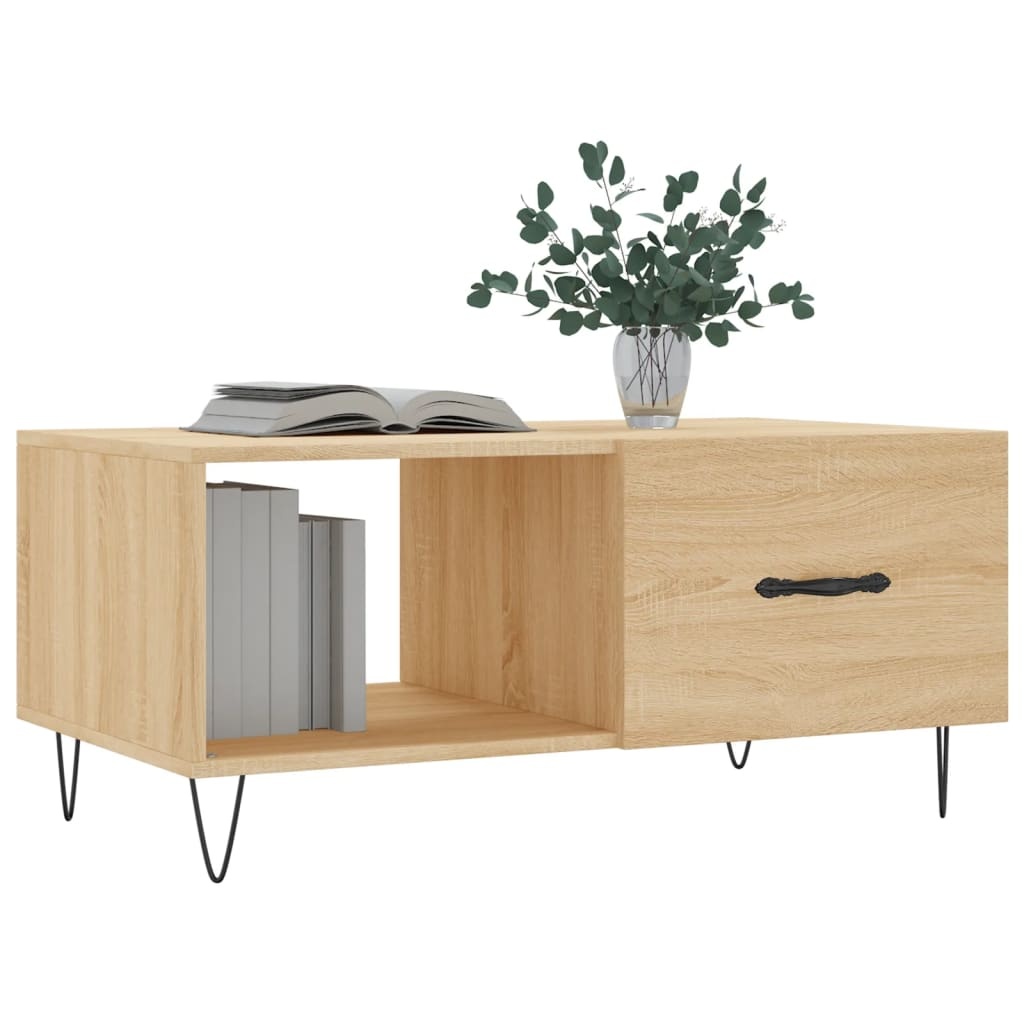 VidaXL Salontafel 90x50x40 cm bewerkt hout sonoma eikenkleurig