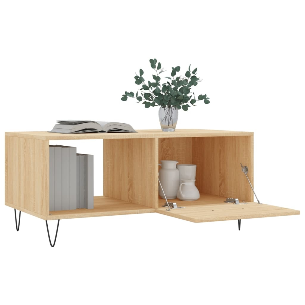 VidaXL Salontafel 90x50x40 cm bewerkt hout sonoma eikenkleurig